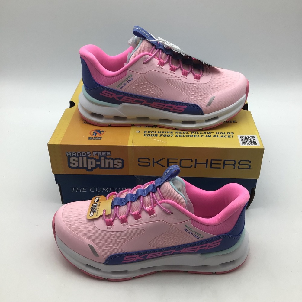 Skechers Kids Slip-ins Glide Step Vista Lane Pink Blue 303654L Size 3 NEW